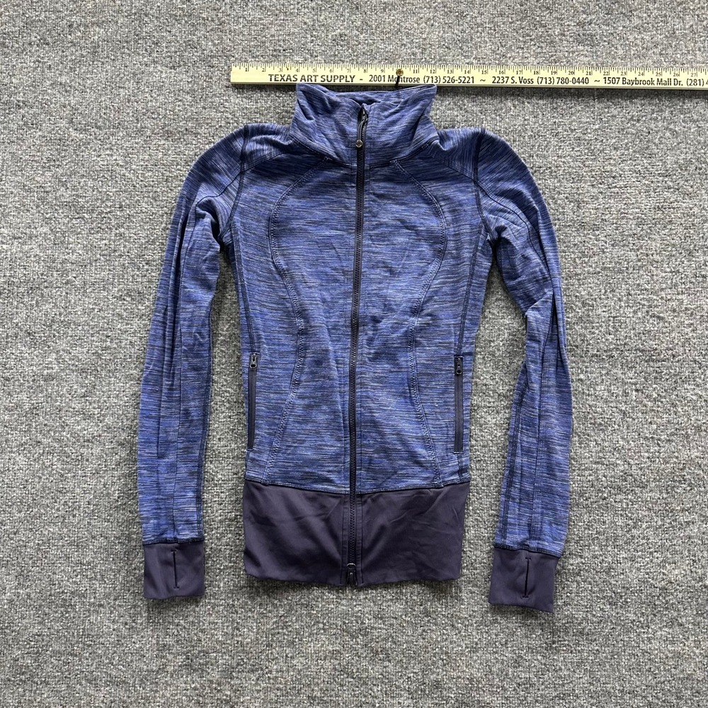 Lululemon Jacket Womens Size 2 Blue Space Dye Define Full Zip Athletic Yoga
